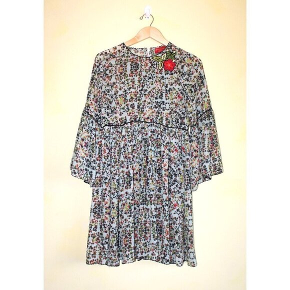Bhanuni by Jyoti Libra Embroidered Tunic Mini Dress Size M Floral Anthropologie - Picture 10 of 13